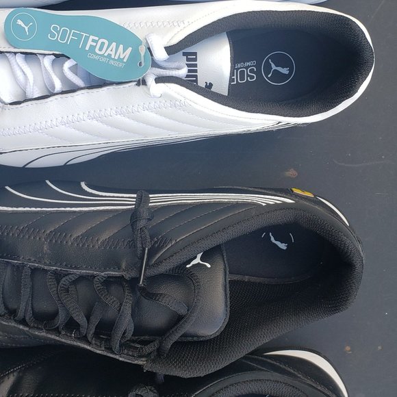 SET of Puma Ferrari Black & White Shoes Size 11.5